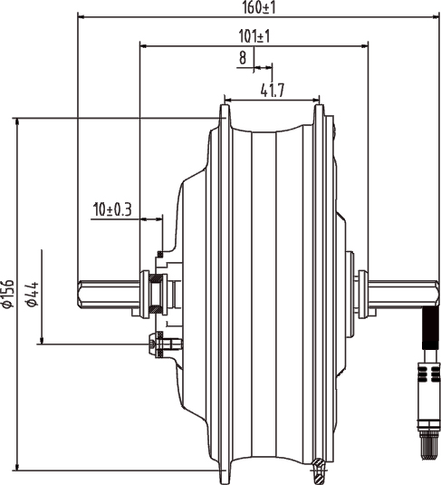Drawing-of-DGW22F-Rear-Drive-Motor-MTB Drawing-of-DGW22F-Rear-Drive-Motor-MTB